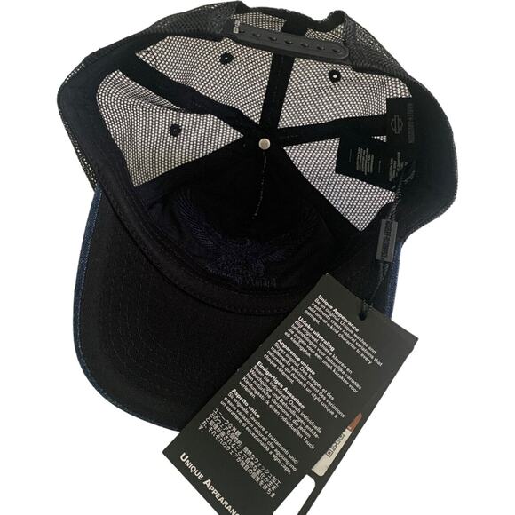 Harley Davidson Denim Trucker Snapback Adjustable Cap Hat Brand New - Picture 13 of 13